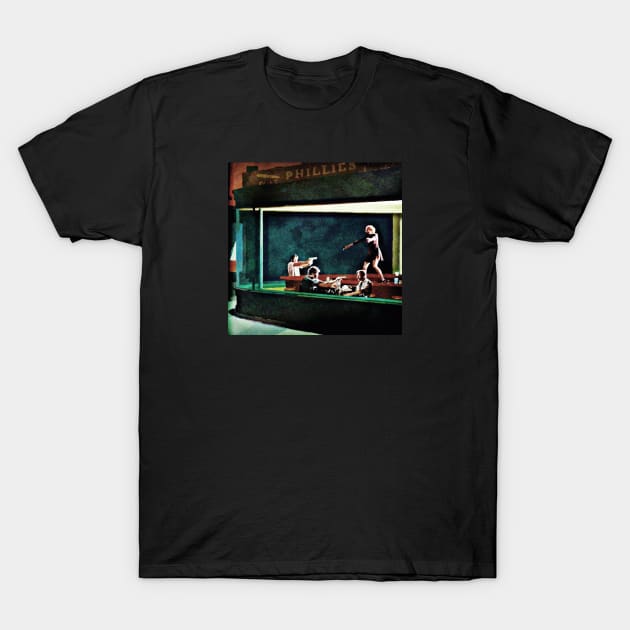 Nighthawks Fiction T-Shirt by LordNeckbeard